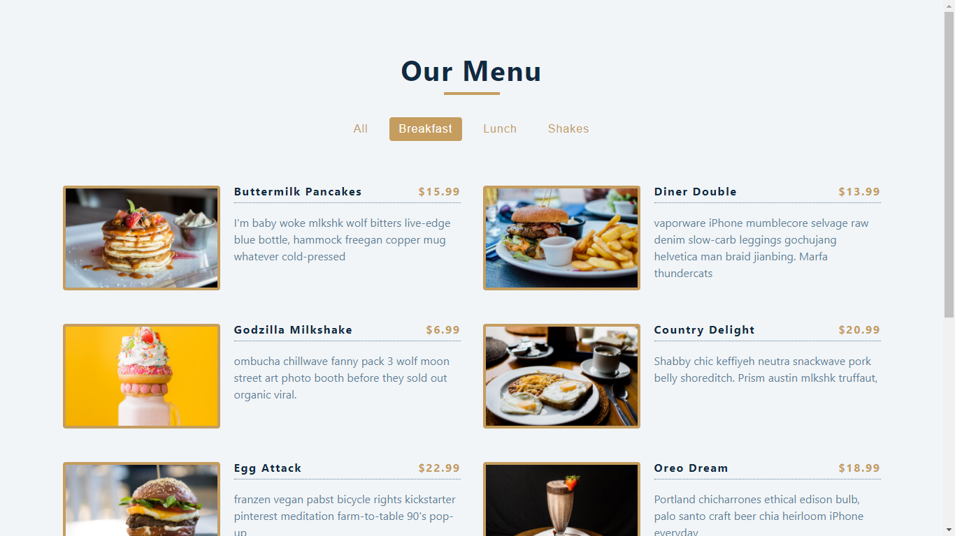 food menu